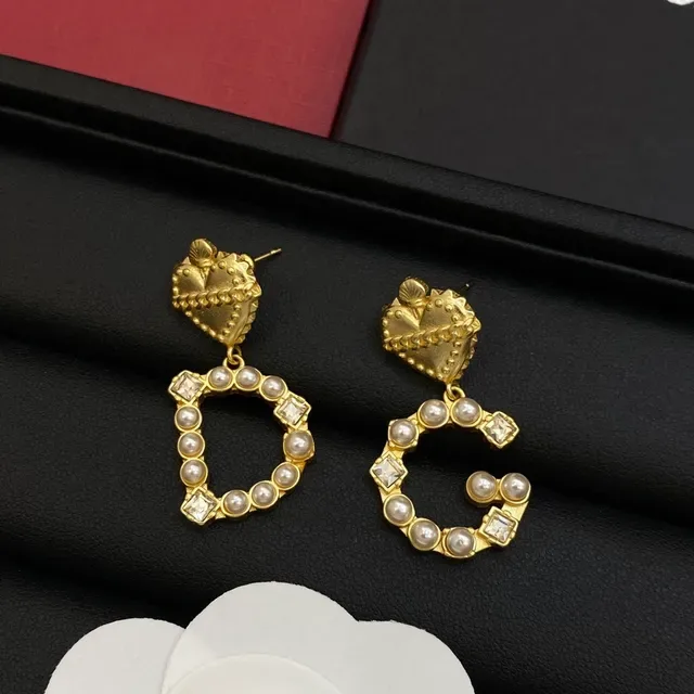 Dolce & Gabbana সোনা রূপা হার্ট শেপড টপ চেইন ডিটেল কানের দুল 2