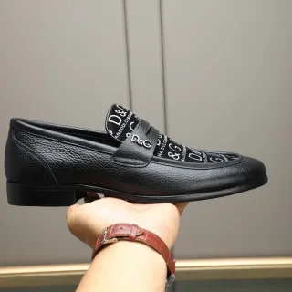 Dolce & Gabbana 印花压纹皮革乐福鞋