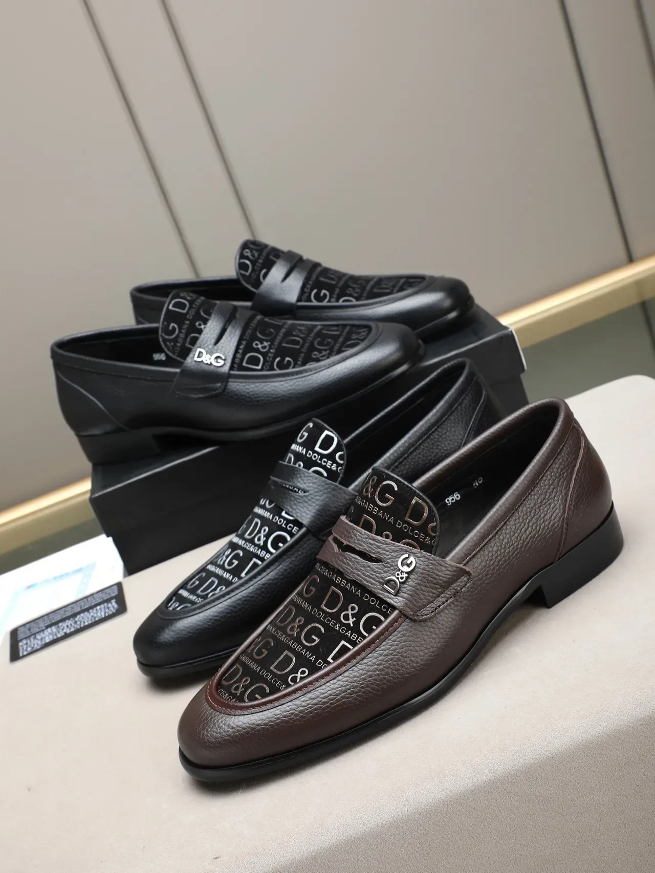 Dolce & Gabbana Loafer Penny de Cuero Pebbled con Impresión de Logo 2