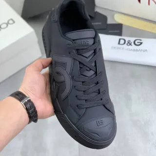 Dolce & Gabbana NS1 Noir Monochromatique Semelle en Caoutchouc Moulée Sneakers Lifestyle