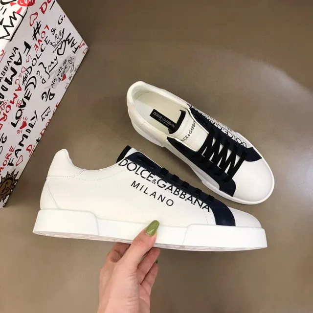Dolce & Gabbana Portofino أحذية رياضية أسلوب حياة أبيض بحري شعار 5