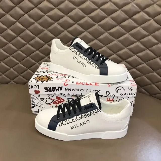 Dolce & Gabbana Portofino أحذية رياضية أسلوب حياة أبيض بحري شعار 6