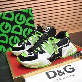 Dolce & Gabbana Track Trainer Tênis Neon Verde Preto Branco Chunky