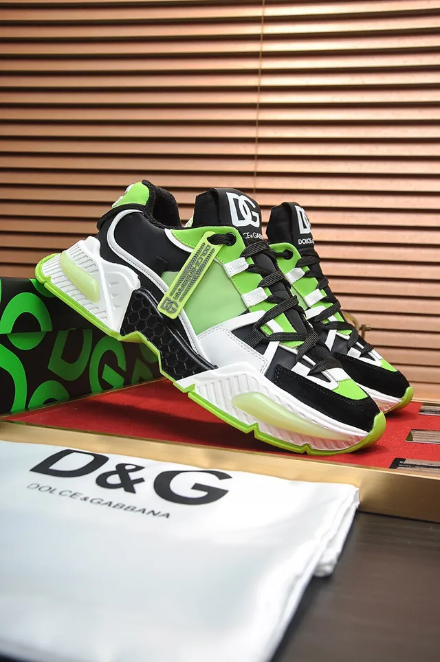 Dolce & Gabbana Track Trainer Neon Green Black White Chunky Sneakers 2