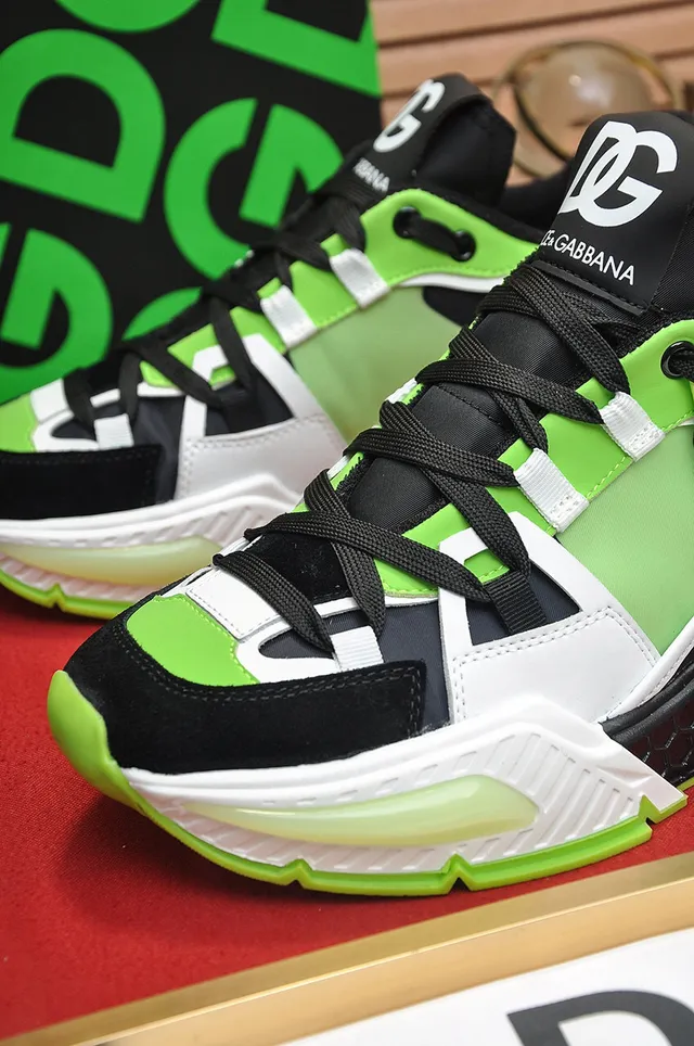 Dolce & Gabbana Track Trainer Neon Green Black White Chunky Sneakers 4