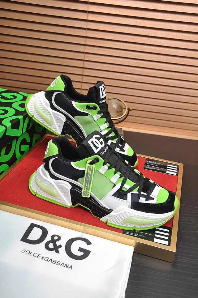 Dolce & Gabbana Track Trainer Neon Green Black White Chunky Sneakers 6