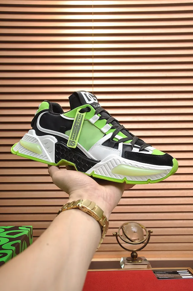 Dolce & Gabbana Track Trainer Neon Green Black White Chunky Sneakers 9