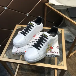 Dolce & Gabbana sneakers lifestyle blanc cuir brodé lion ailé