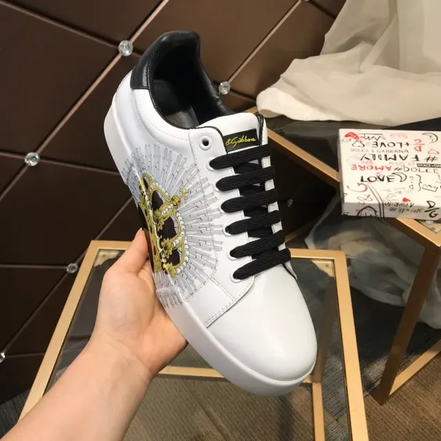 Dolce & Gabbana sneakers lifestyle blanc cuir brodé lion ailé 3