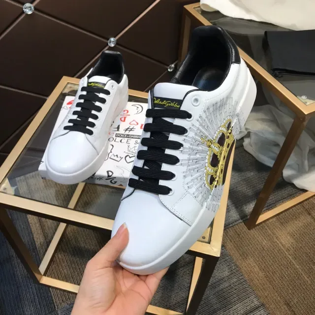 Dolce & Gabbana sneakers lifestyle blanc cuir brodé lion ailé 4