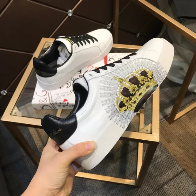 Dolce & Gabbana sneakers lifestyle blanc cuir brodé lion ailé 6