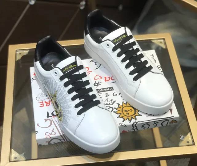 Dolce & Gabbana sneakers lifestyle blanc cuir brodé lion ailé 8
