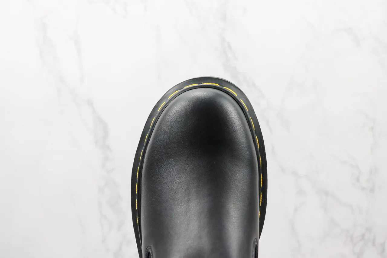 Dr. Martens Jadon Platform Black Yellow Stitch Chelsea Boot 6