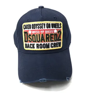 Dsquared2 ICON أحمر أصفر تطريز جبهة ملحفة متآكلة حافة قبعة بيسبول 4