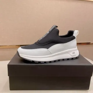 Emporio Armani A|X Zapatillas Lifestyle Negro Blanco Slip-On con Upper de Malla y Sintético