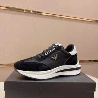 Emporio Armani Black and White Eagle Logo Lifestyle Sneaker