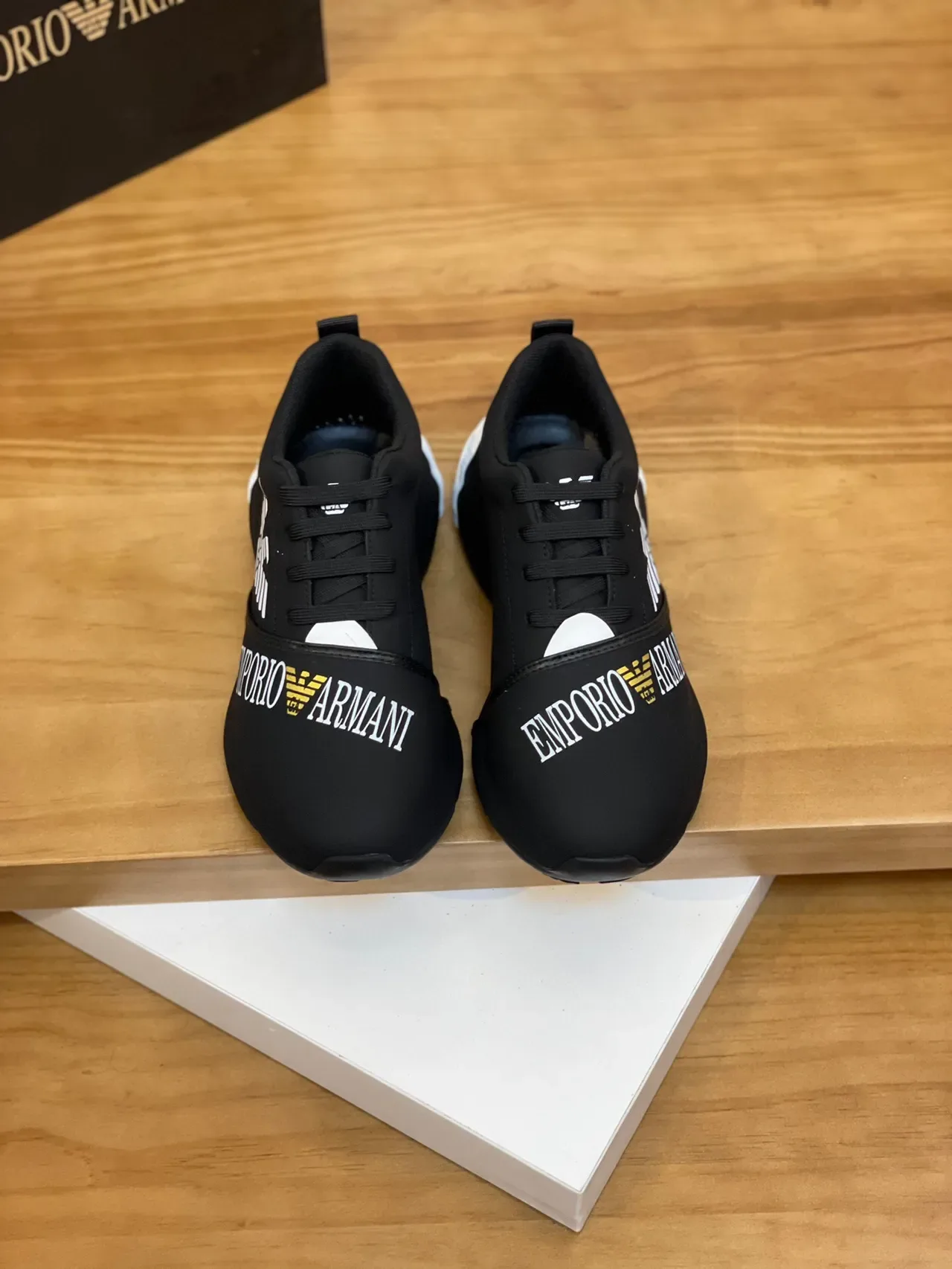 Emporio Armani Black and White Eagle Logo Lifestyle Sneakers 2