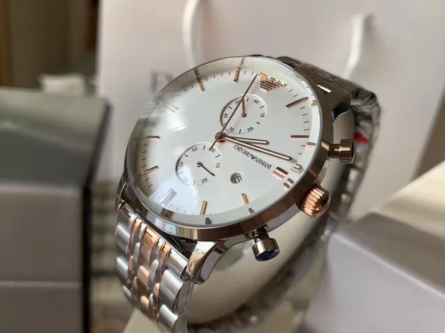 Emporio Armani Chronograph Two-Tone Stainless Steel Quartz Watch 8