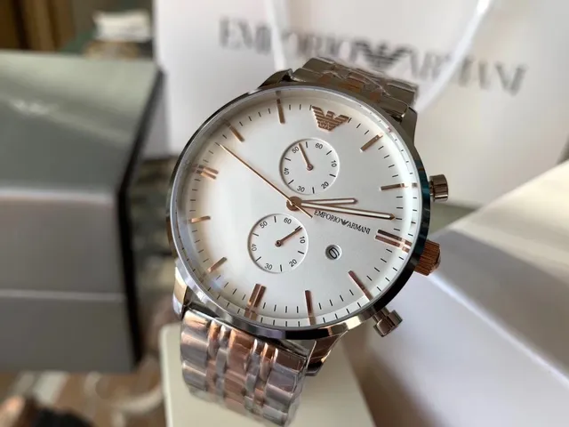 Emporio Armani Chronograph Two-Tone Stainless Steel Quartz Watch 9