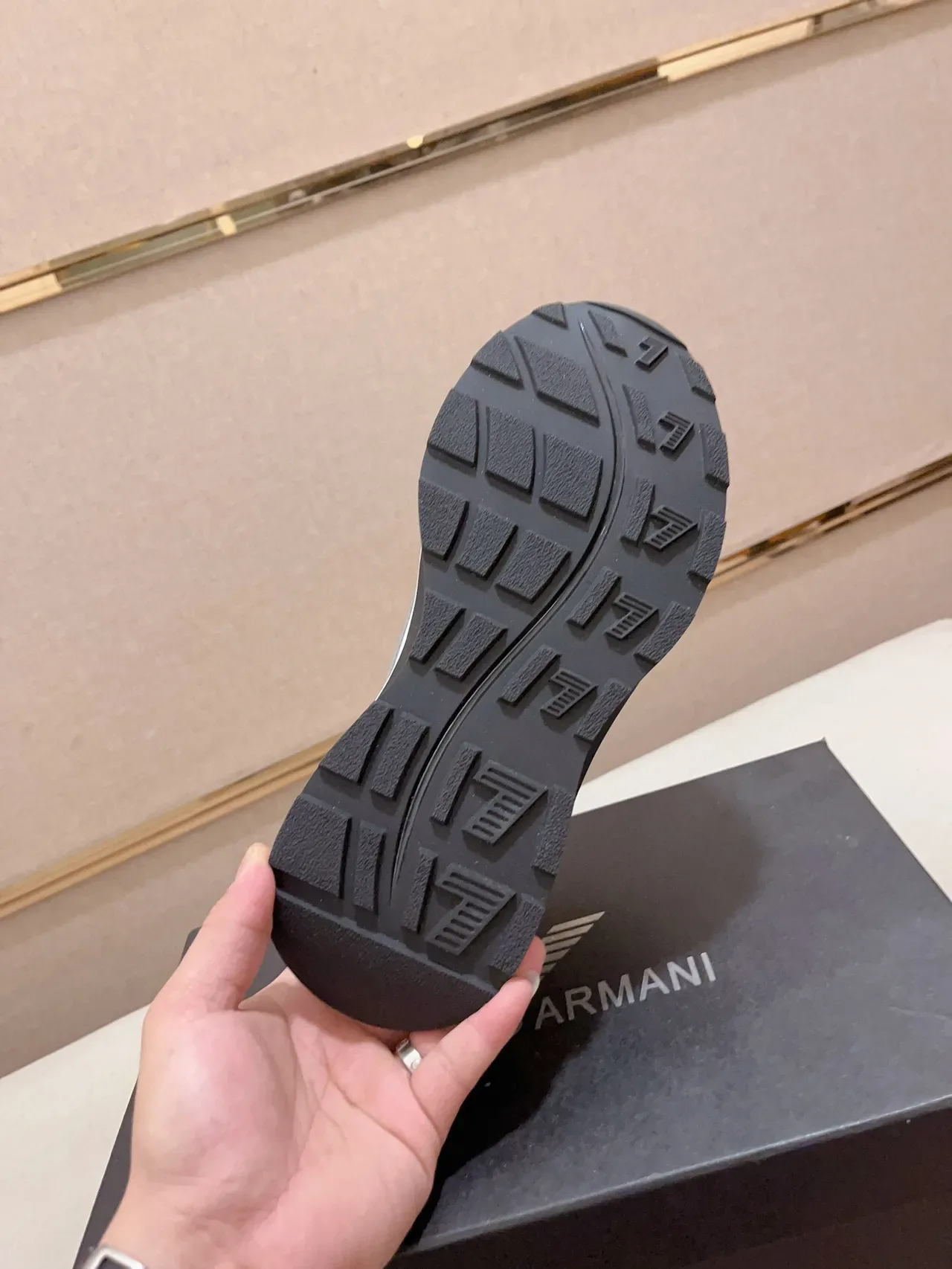 Emporio Armani Gray Black Mesh-and-Synthetic Upper Multi-Layered Contrast Sole Sneakers 9