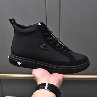 Emporio Armani Zapatillas Lifestyle de Alto Negro Blanco Superior Mate Zapatillas Lifestyle