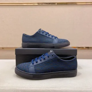 Emporio Armani Navy Jacquard Low-Top Lifestyle Sneakers