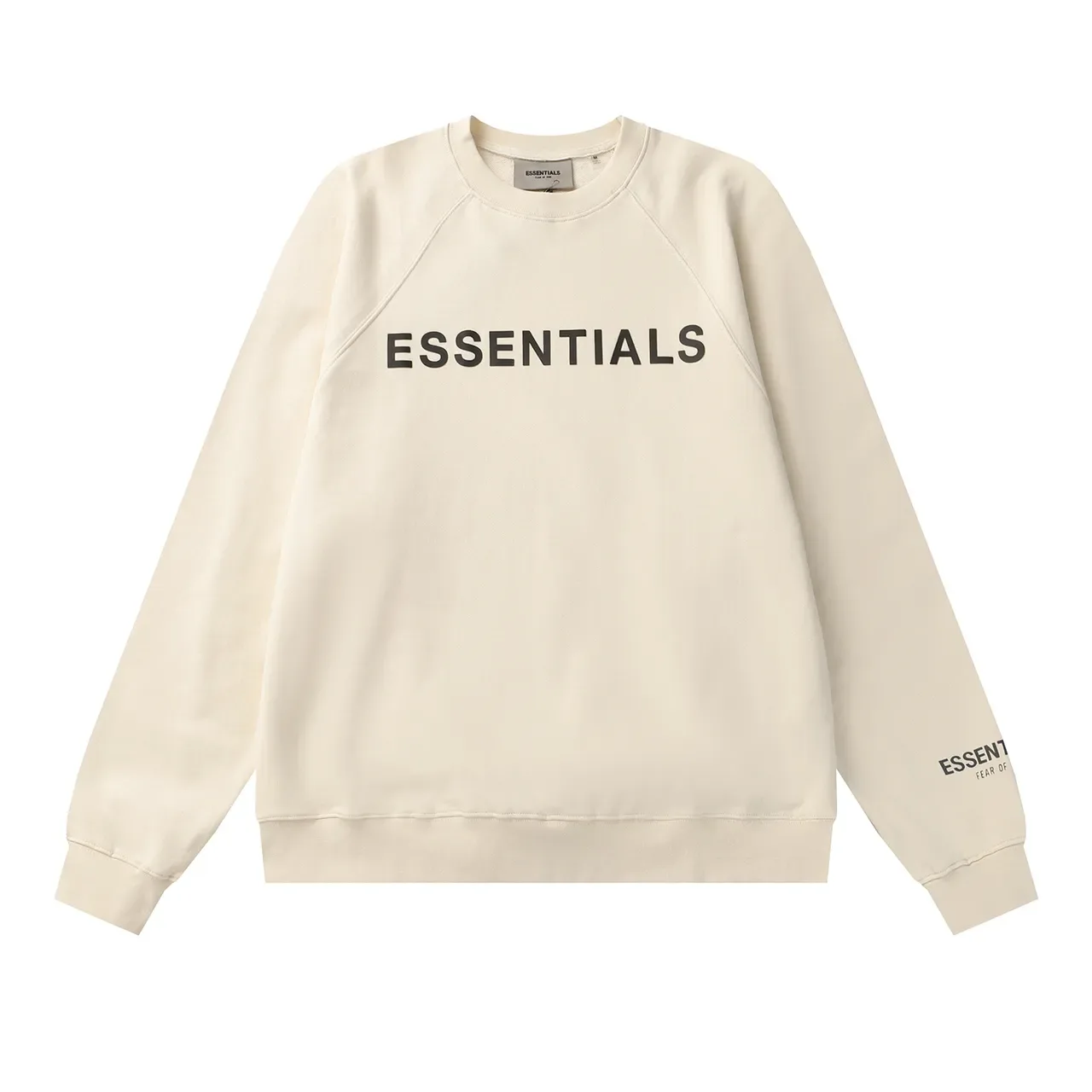 Fear of God Essentials pull noir à col rond à manches raglan 6