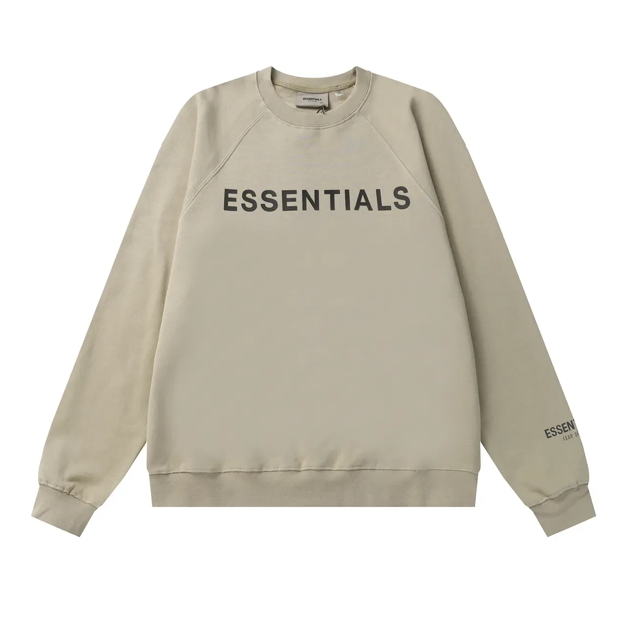 Fear of God Essentials pull noir à col rond à manches raglan 8