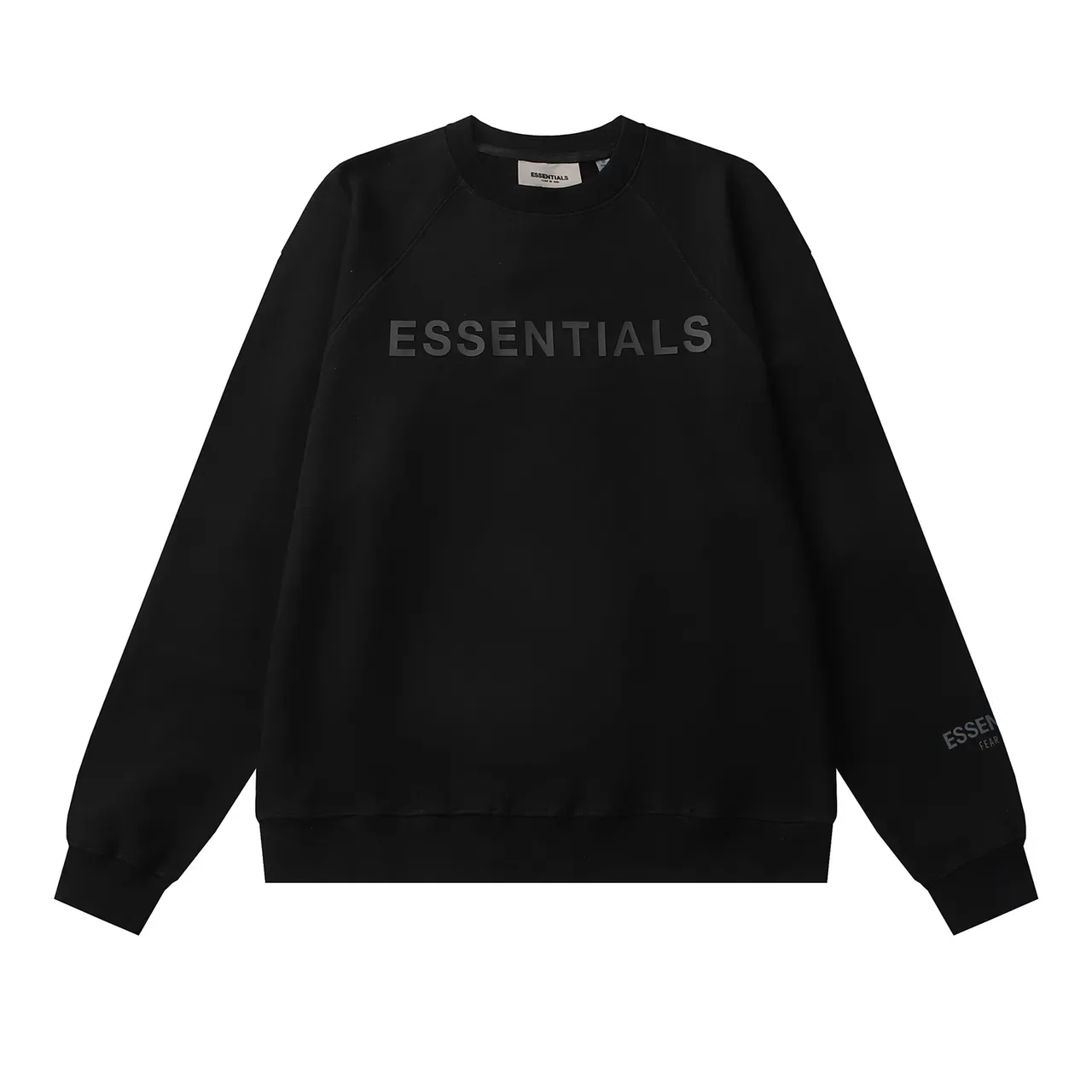 Fear of God Essentials pull noir à col rond à manches raglan 10