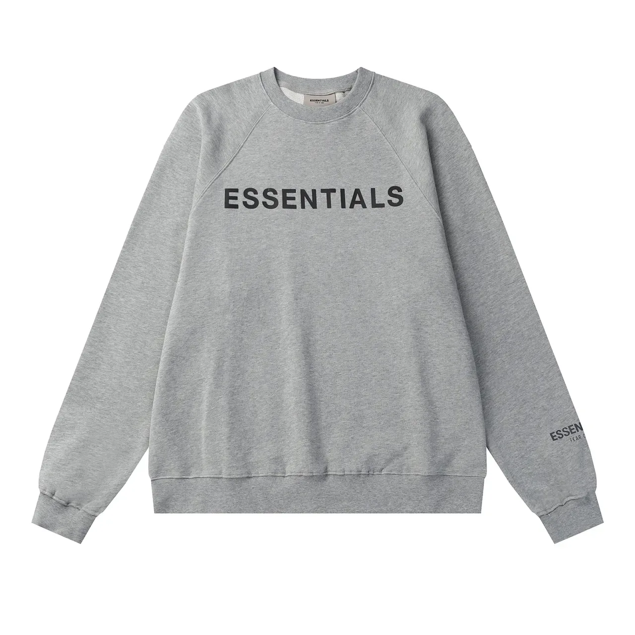 Fear of God Essentials pull noir à col rond à manches raglan 14