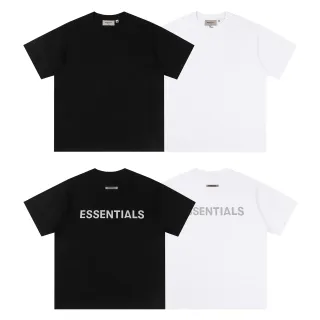 Fear of God Essentials Black White Oversized Fit Minimal Front T-Shirt