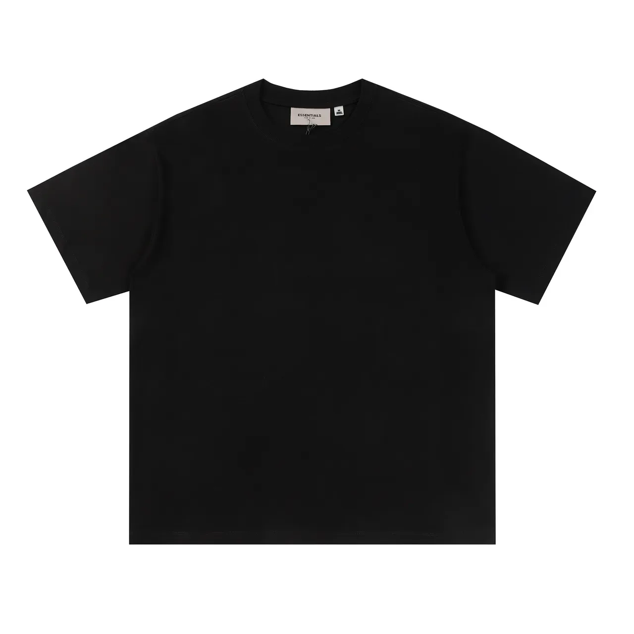 Fear of God Essentials Black White Oversized Fit Minimal Front T-Shirt 4