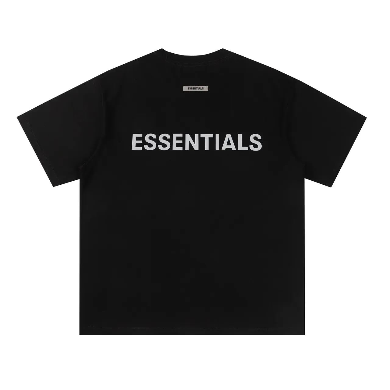 Fear of God Essentials Black White Oversized Fit Minimal Front T-Shirt 5