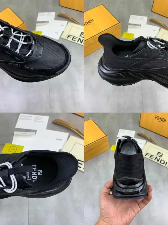 Fendi Sneakers Chunky Suela Negra y Blanca Malla y Sintético 3