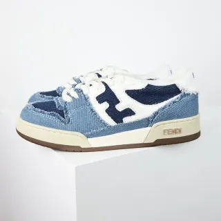 Fendi 海军蓝牛仔鞋面 流边边缘细节生活方式运动鞋