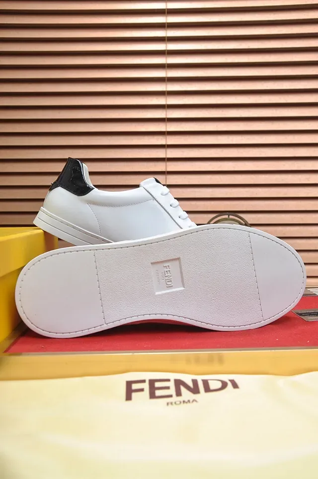 Fendi FF Stripe White and Red Black Lifestyle Sneakers 6