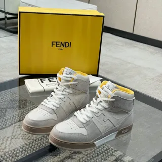 Fendi First 灰色黄色 高帮 混合材质 鞋面 生活方式 运动鞋