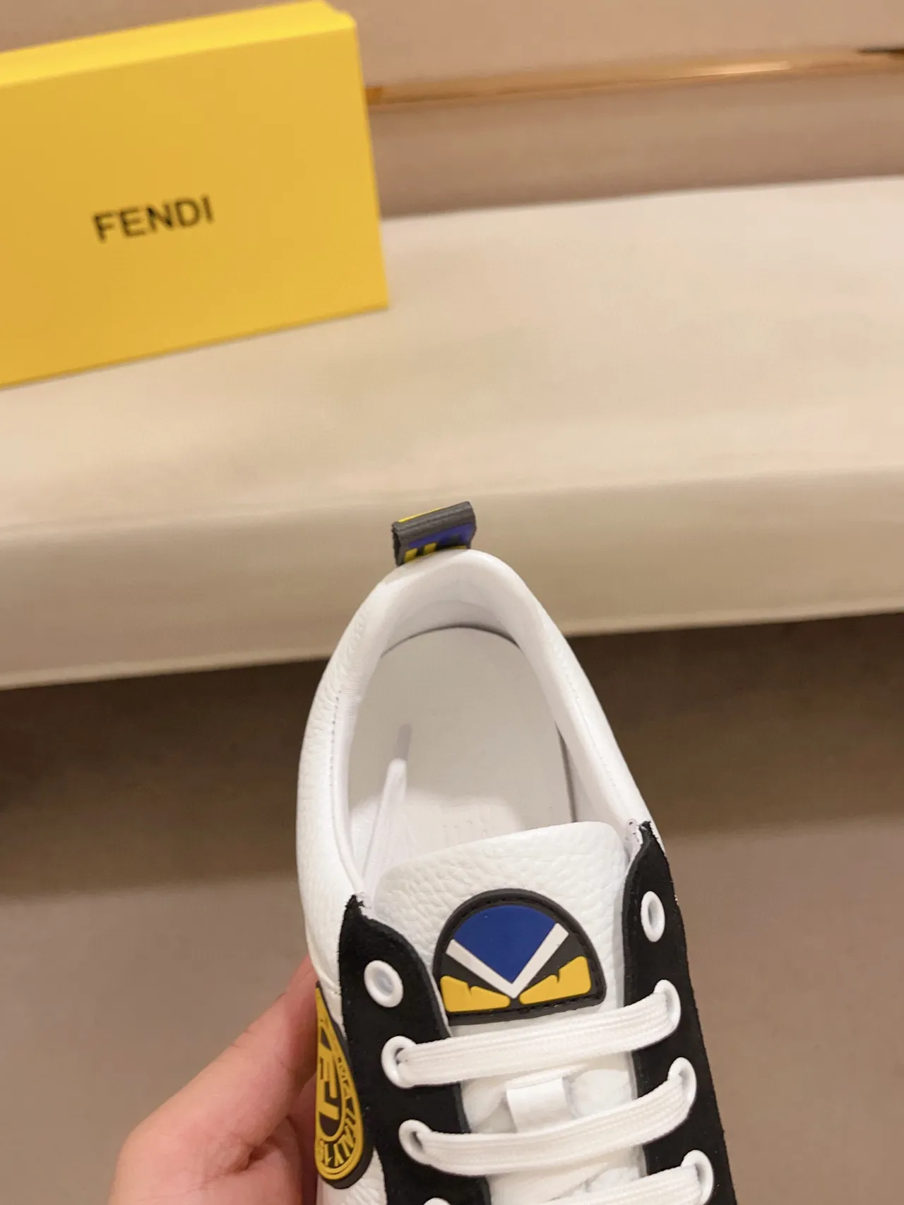 Fendi First White Black Low-Top Two-Tone Lifestyle Sneakers 4