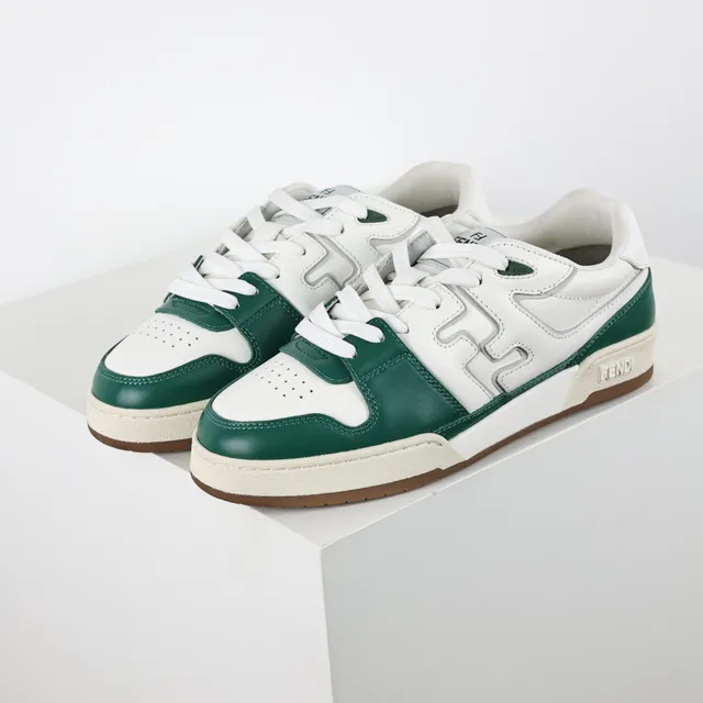 Fendi First White Green zapatillas lifestyle de bajo con paneles de cuero 2