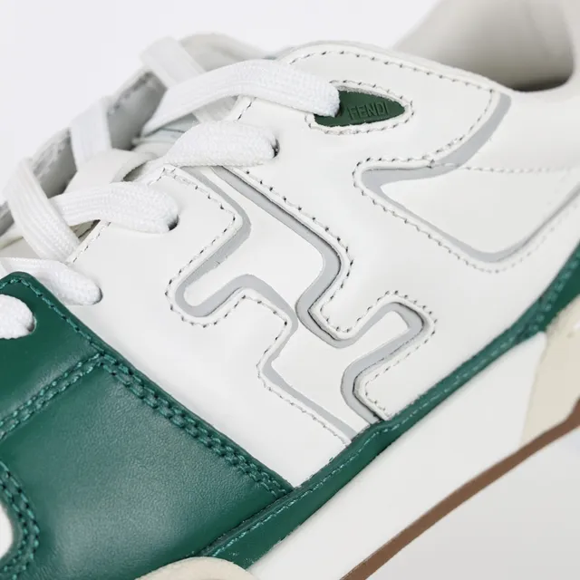 Fendi First White Green zapatillas lifestyle de bajo con paneles de cuero 6
