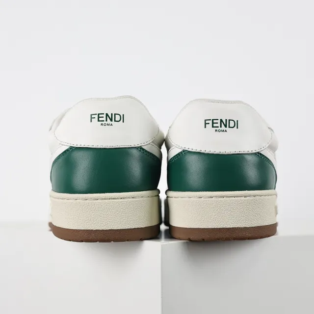 Fendi First White Green zapatillas lifestyle de bajo con paneles de cuero 8