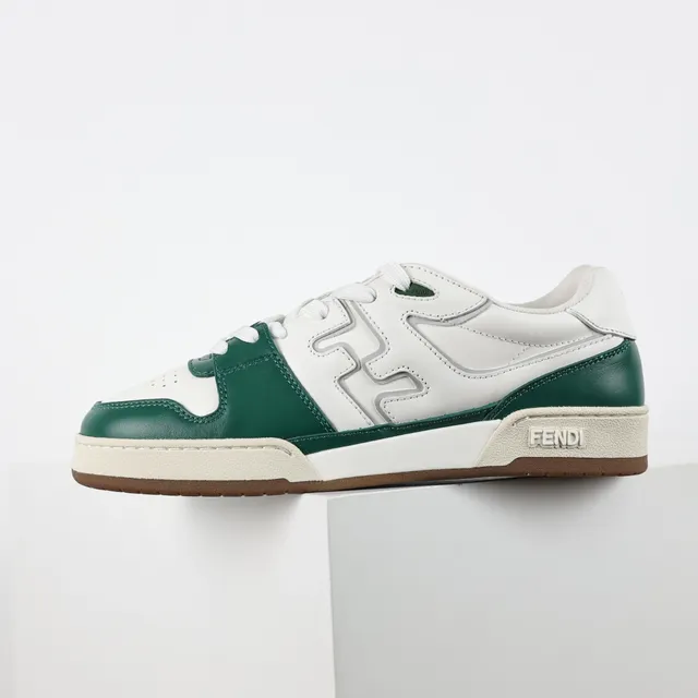 Fendi First White Green zapatillas lifestyle de bajo con paneles de cuero 9