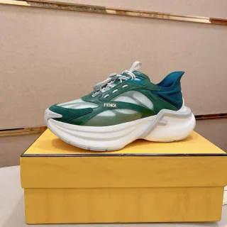 Fendi Runner 绿色 青色 白色 厚底运动鞋
