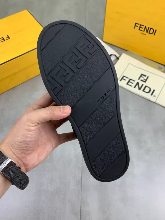 Fendi Speed Trainer Black FF Monogram Slip-On Lifestyle Sneakers 3