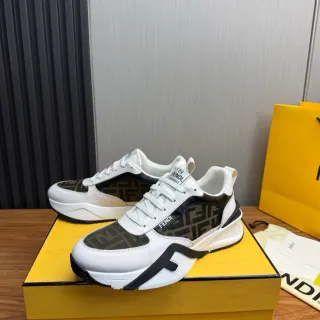 Fendi 白色 黑色 雕塑鞋底 印花 纺织面板 厚底 运动鞋