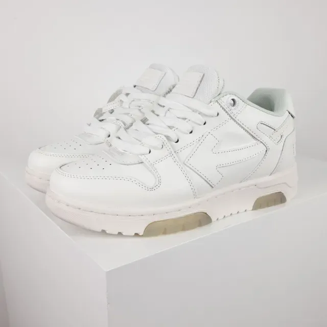 All-White Leather Low-Top Lifestyle Sneakers 2