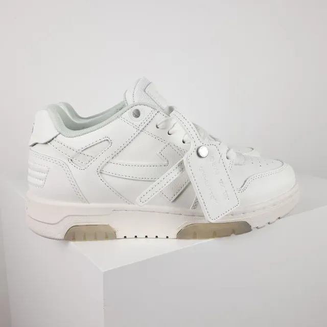 All-White Leather Low-Top Lifestyle Sneakers 3