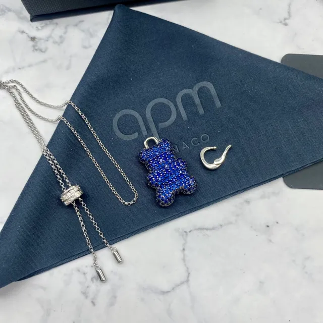 APM Monaco Bear Pave-Crystal Pendant Necklace 4
