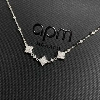 APM Monaco Collier Floral Pavé Diamant Cluster