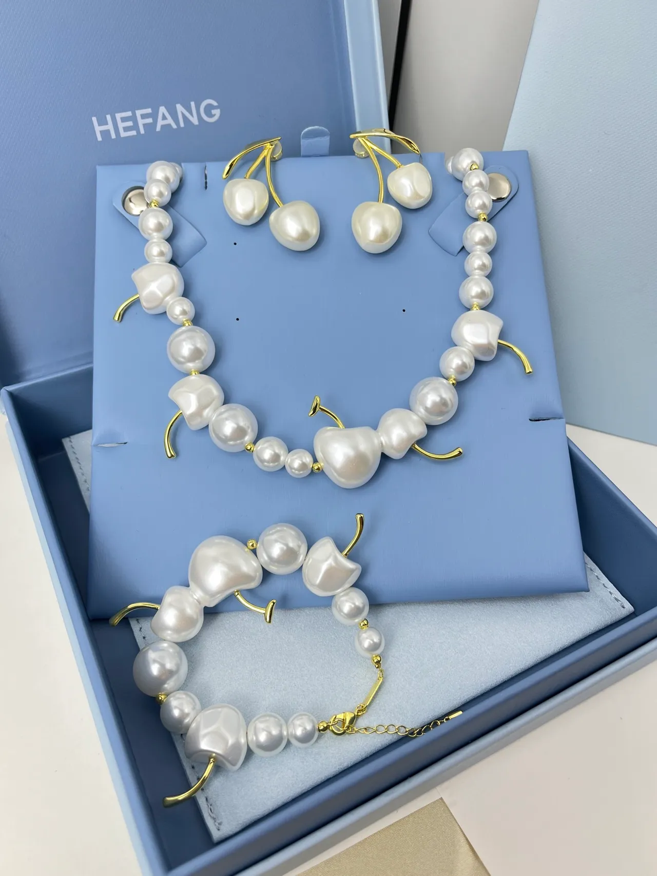 Baroque Pearl and Gold-Tone Asymmetrical Necklace 4